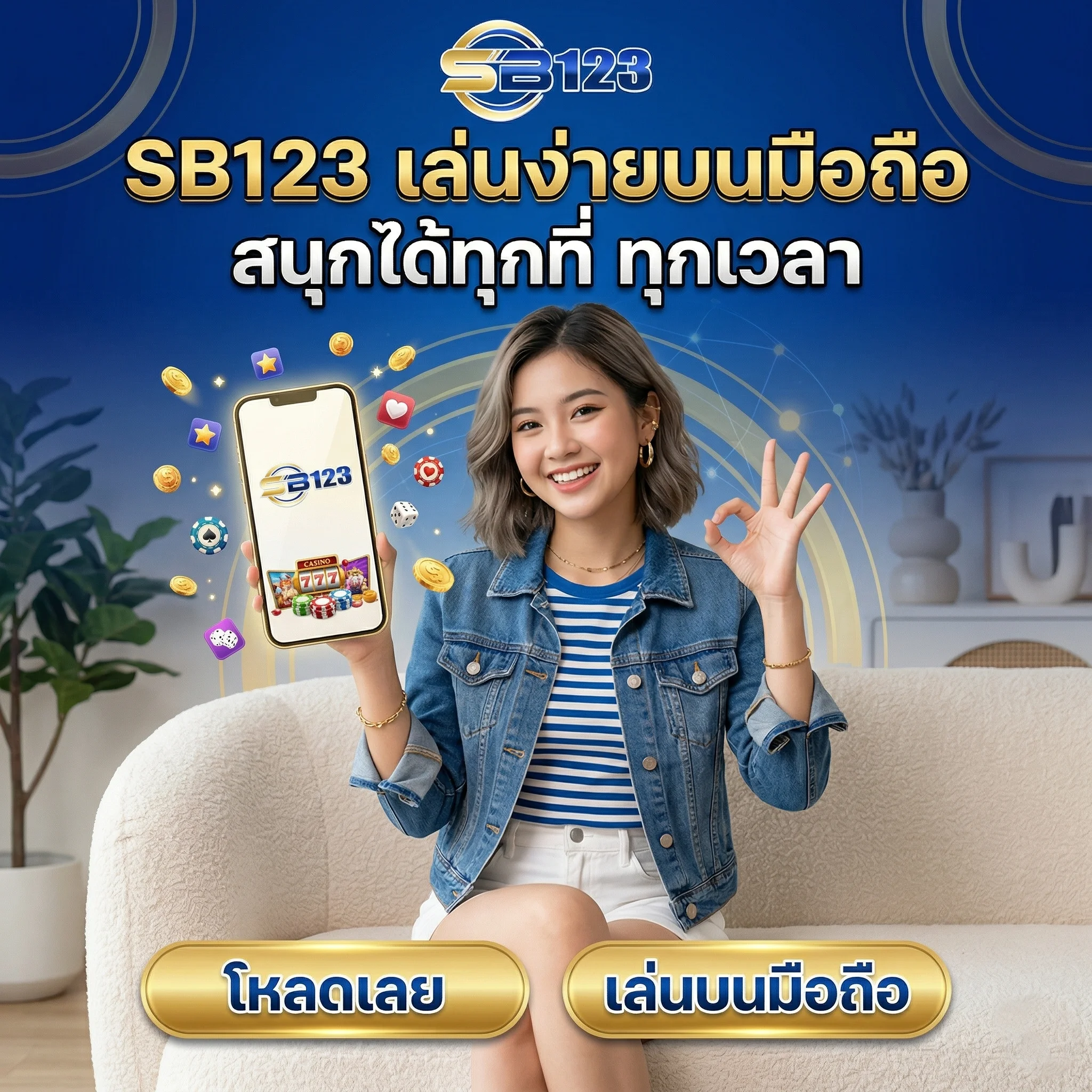 เล่นง่ายบนมือถือผ่าน SB123 แอปพลิเคชันเดิมพันออนไลน์