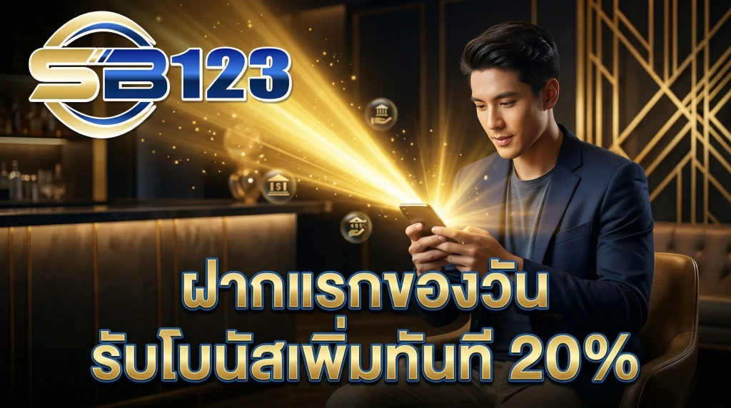 โปรโมชั่น SB123 ฝากเงินครั้งแรกของวัน รับเครดิตเพิ่มฟรี