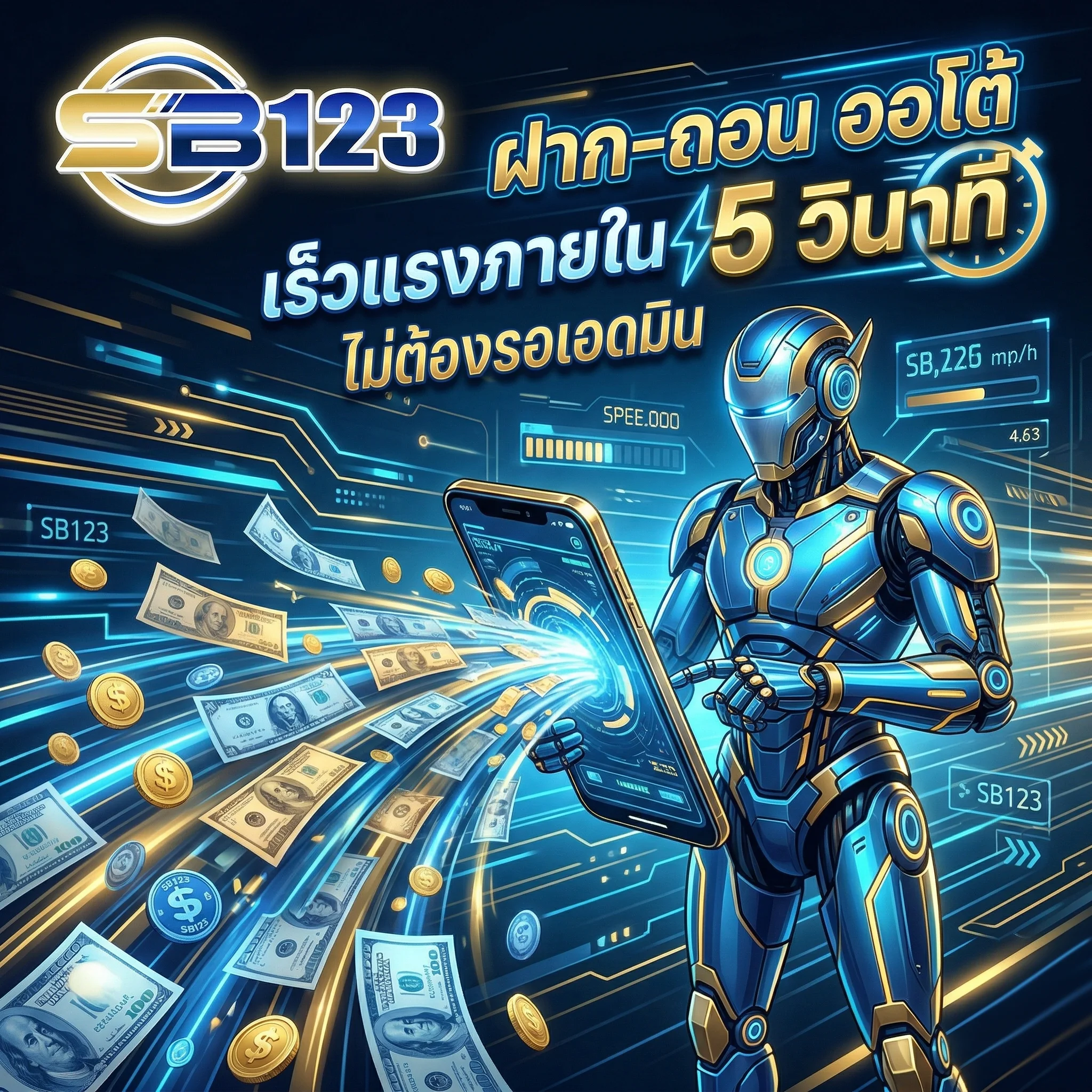 ระบบฝากถอนอัตโนมัติ SB123 บาคาร่า รวดเร็ว ทันใจ มั่นใจทุกยอดฝาก
