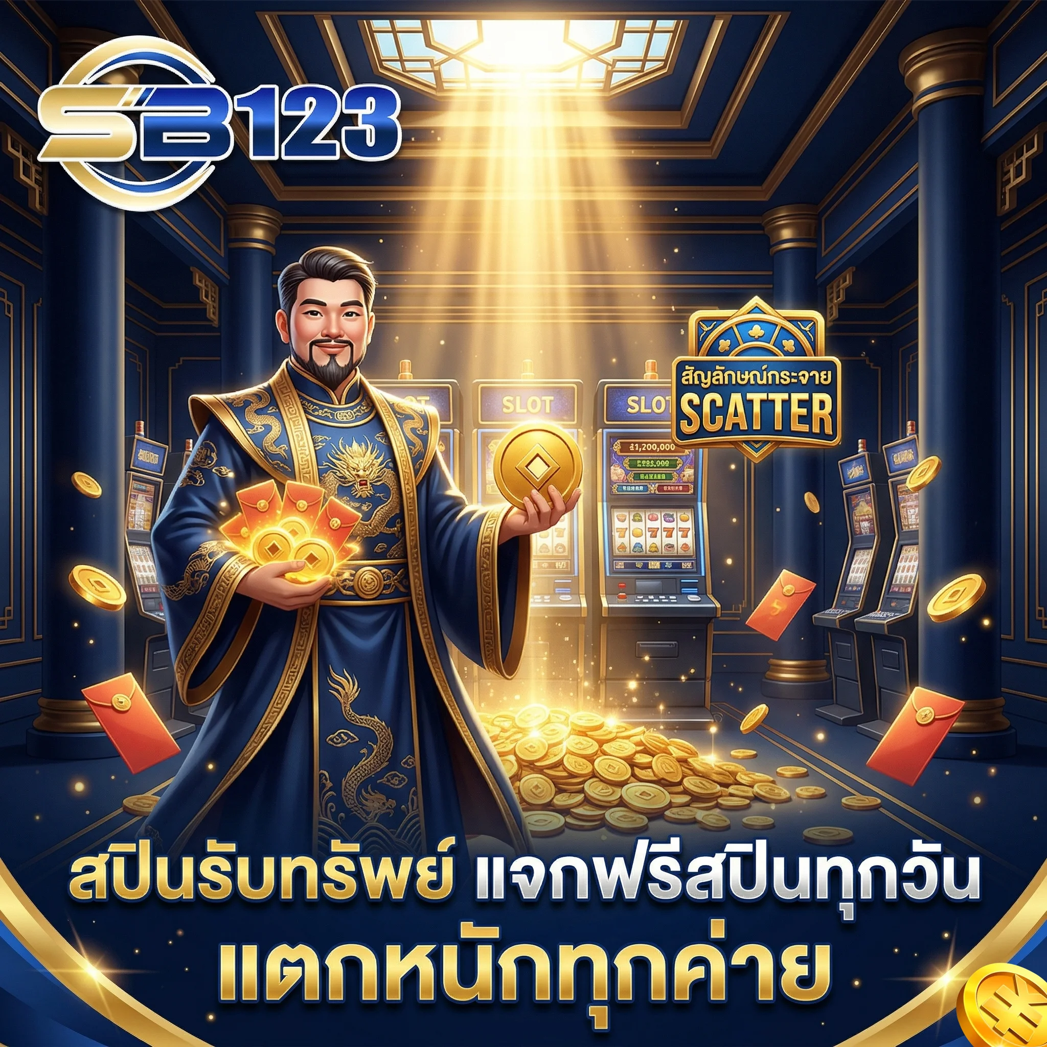 SB123 สล็อต แตกหนัก แจกฟรีสปินทุกวัน รับทรัพย์กับเทพเจ้าแห่งโชคลาภ