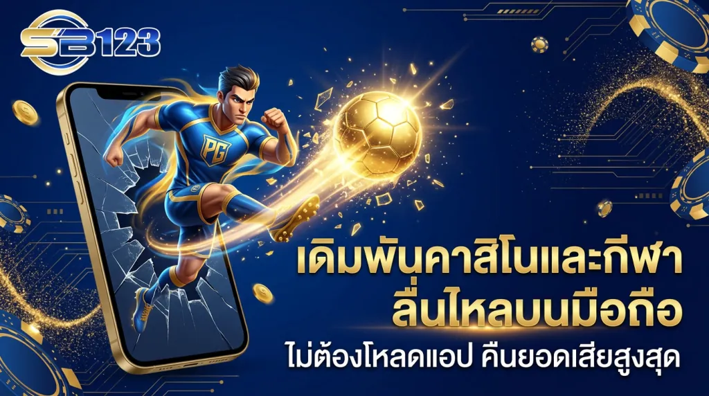 เดิมพันคาสิโนและกีฬาลื่นไหลบนมือถือ ไม่ต้องโหลดแอป คืนยอดเสียสูงสุด